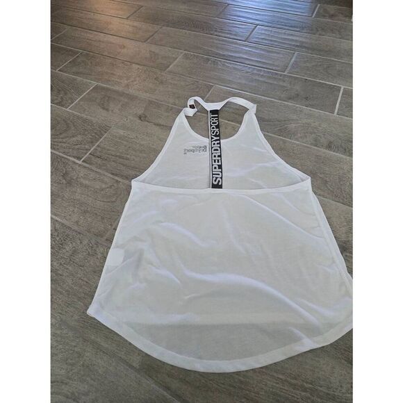 Superdry Sport Athletic‎ Workout Tank White Size Large Racerback Style - Picture 4 of 4